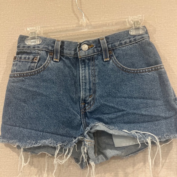 Levi's 511Shorts Womens Juniors 3 Blue Cut Off Distressed Frayed Back Girasol - Picture 7 of 11